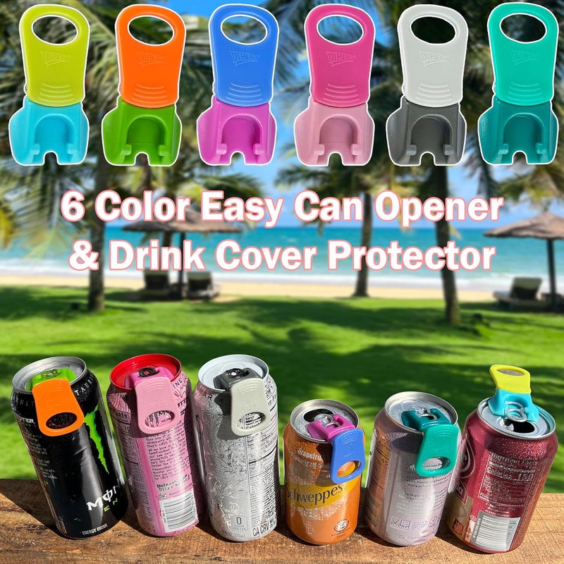 DIPESI 6 pack 6 colors Soda Can Opener & Soda can lids, Drink Protector Caps,Suitable for Parties, BBQ, Camping, and Travel. - Image 5